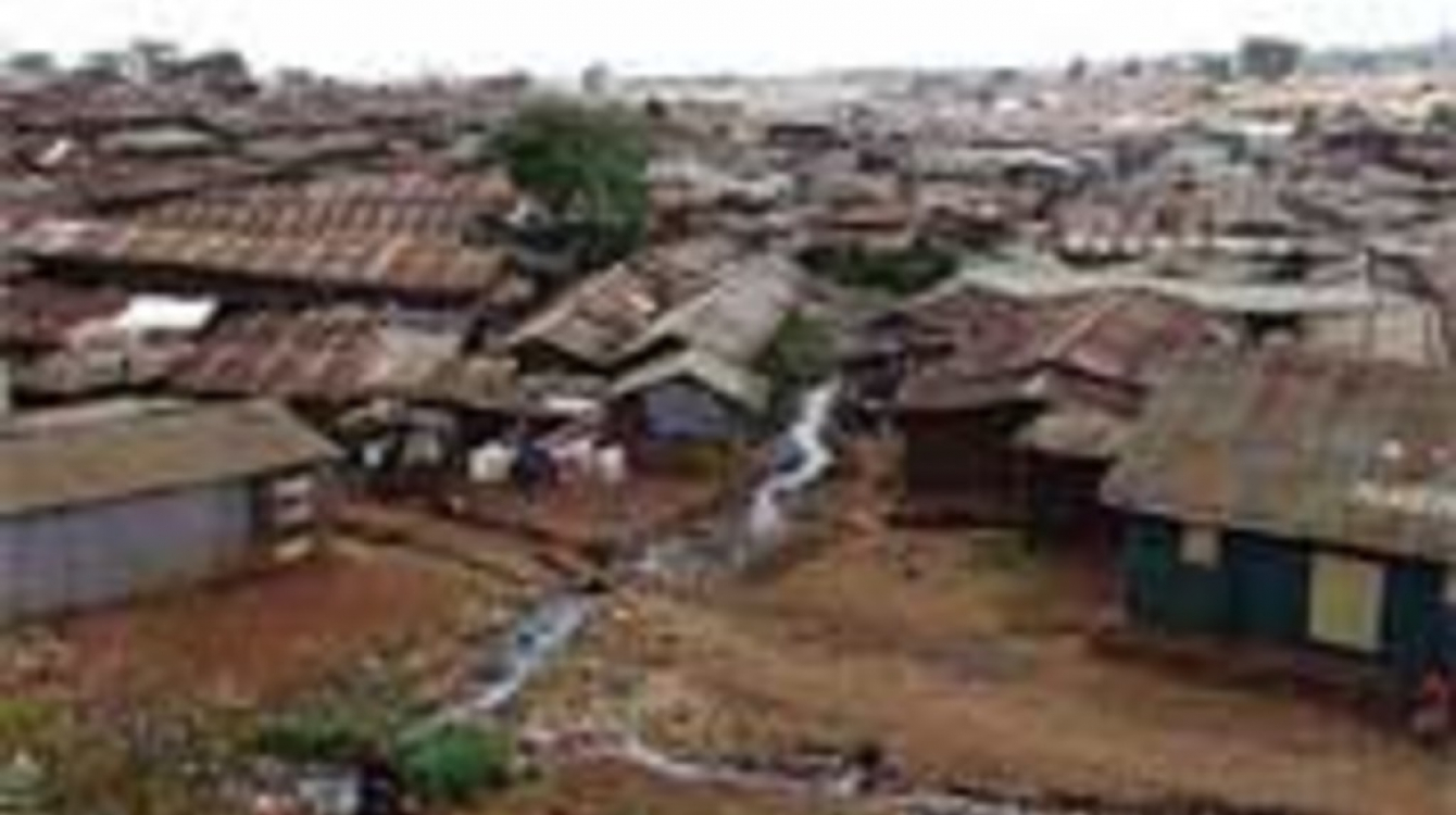 Mtaa wa mabanda wa Kibera, mji kuu, Kenya, Nairobi