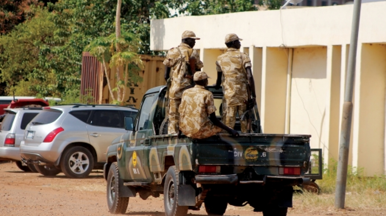 Soldiers in South Sudan guarding the airport in Juba. Photo: Raphael Obonyo