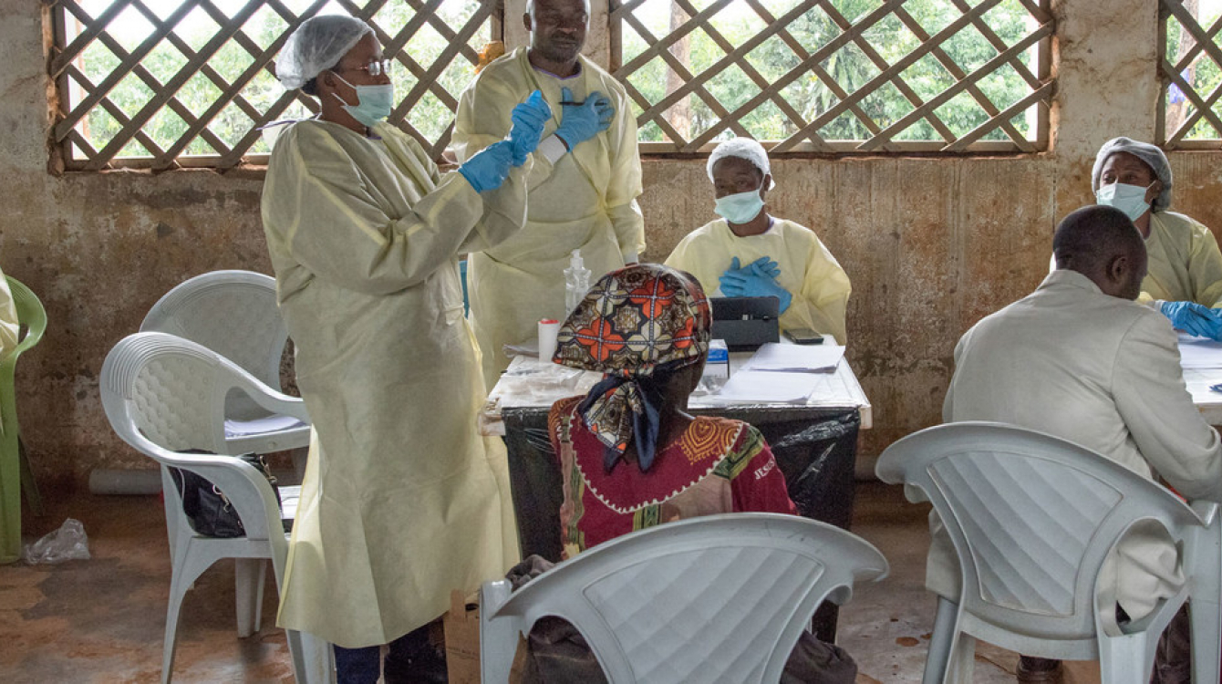 A World Health Organization (WHO) Ebola vaccination team works in Butembo in the Democratic Republic of the Congo in January 2019.