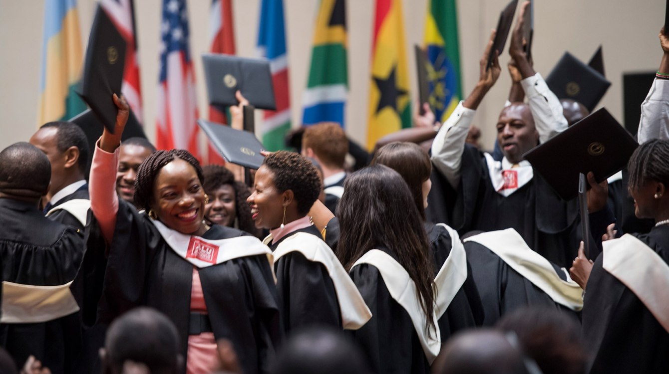 Students of the Africa Leadership University School of Business graduate in Kigali. 