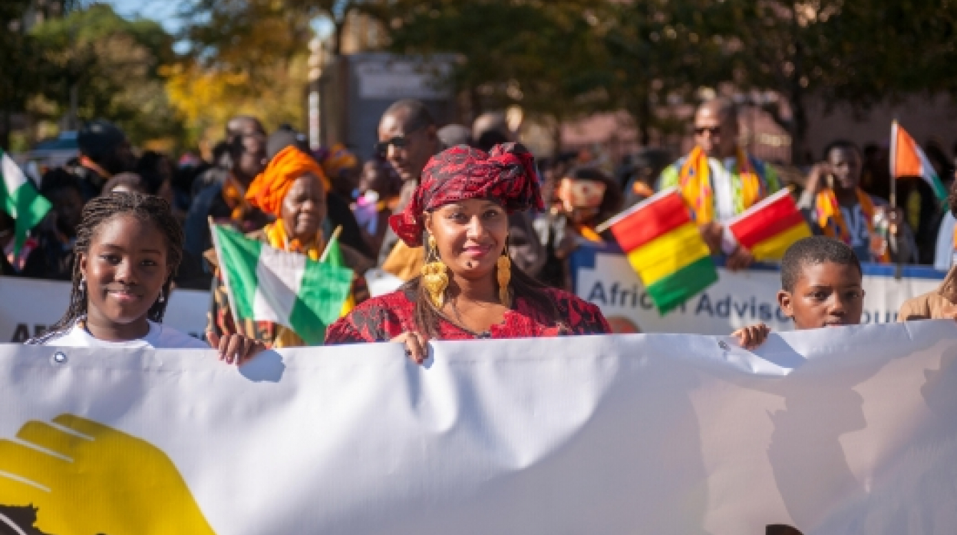 Africans march on New York streets during the African Day Parade. Photo: Alamy /Richard Levine 