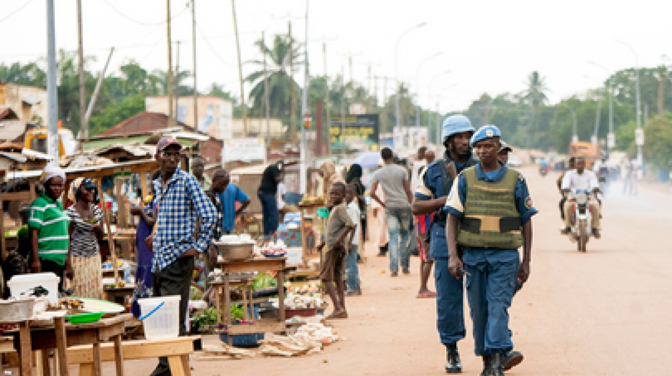 Peacekeepers patrol the Muslim enclave in the capital city of Bangui in the Central African Republic (CAR).
