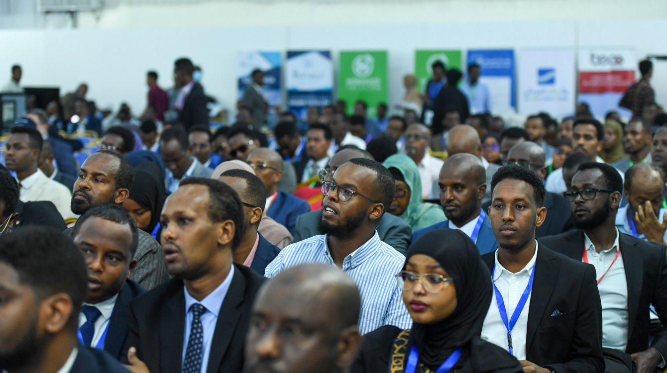 Guests attend the opening of Somalia international investment conference in Mogadishu.