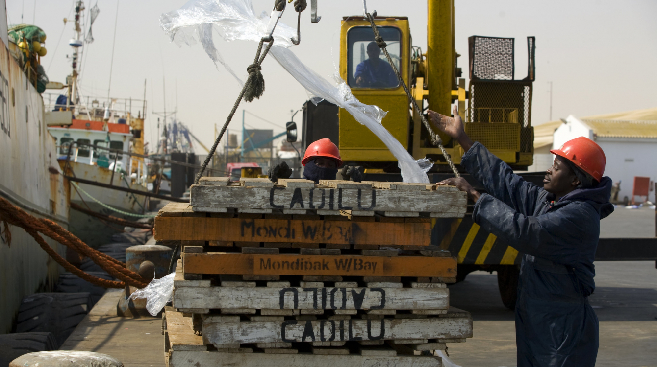 Walvis Bay, sur l'Océan Atlantique, est le principal port de Namibie 