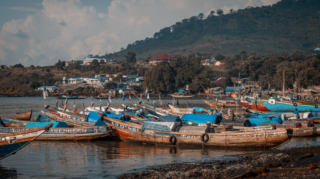 The effect of deforestation on the hills  of Tombo, a coastal fishing town outside of the capital of