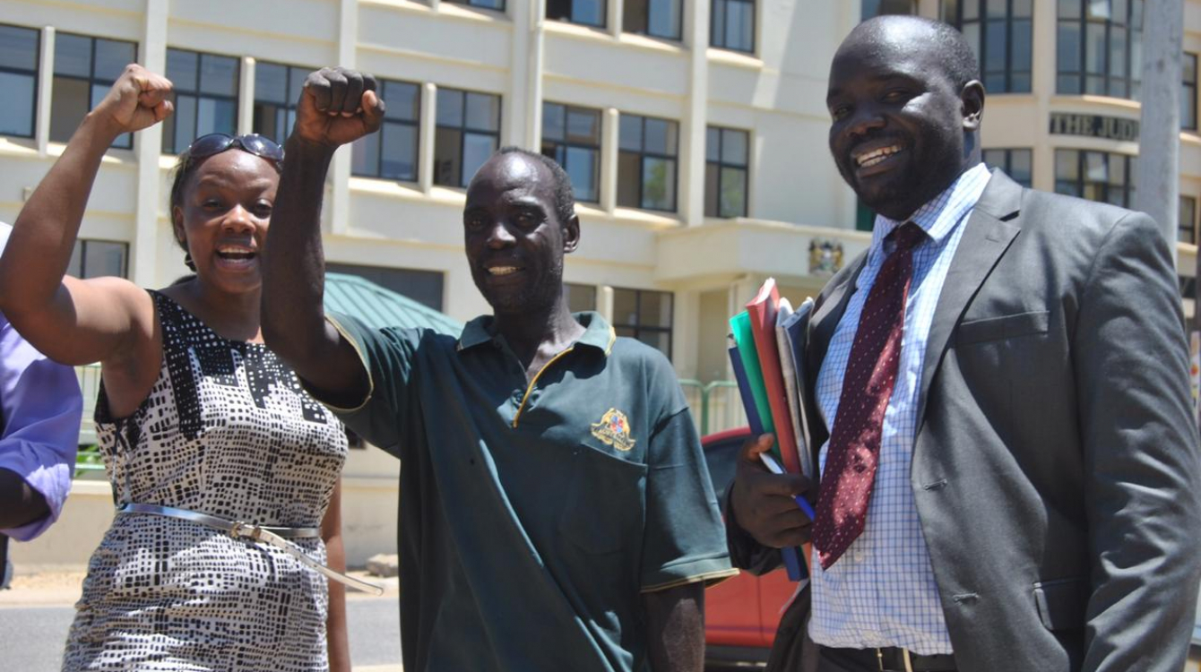 Ms. Phyllis Omido on the left, one of the lead poisoning victims, and her lawyer at the Mombasa ...