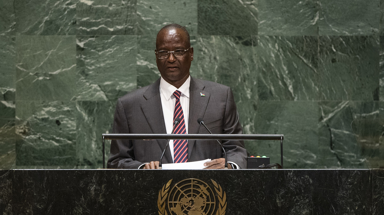 Taban Deng Gai, First Vice-President of the Republic of South Sudan, addresses the general debate of the General Assembly's seventy-fourth session.