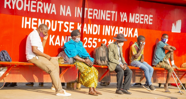 Inside Nyabugogo taxi park following the suspension of public transport between Kigali and other districts.