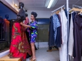 Designer Kiki Cardow adjusting a display at her boutique in Lagos, Nigeria. Panos/ Andrew Esiebo