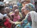 Deputy UN secretary-general Amina Mohammed  (right) in Mugunga camp for internally displaced persons in the DRC. Photo: UN Photos/Myriam Asman