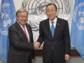 Secretary-General Ban Ki-moon (right) meets with António Guterres, Secretary-General-designate. UN Photo/Eskinder Debebe