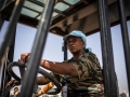 A peacekeeper on the UN base in Kida, Mali.