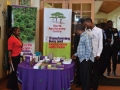 Guests view publications at the opening of the African Plant Breeding Academy in Nairobi, Kenya. Photo: ICRAF/Thellesi Media