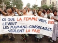 Women march for peace in Kinshasa, Democratic Republic of Congo: "What women want, God wants. Congolese mothers want peace."  Photo: ©UNIFEM