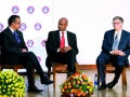 Haddis Tadesse, middle, with Ethiopian Minister of Foreign Affairs, Tedros Adhanom, left, and  Bill Gates.