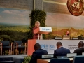 UNEP Executive Director Inger Andersen on podium speaking to UN Environment Assembly.