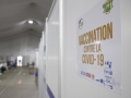 Mass vaccination tent at Treichville Stadium, Abidjan, Cote d’Ivoire.