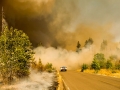 A wildfire burns in a national park in Oregon, USA.