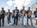 Musicians perform on the streets of Maputo, Mozambique, on International Jazz Day 2019. Photo: Mauro Vombe