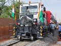 Workers lay rails at a train station outside Niamey, Niger.  Photo: Ado Youssouf 