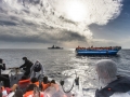 Migrants from Africa and elsewhere rescued from a smuggler's boat by an Italian naval ship in the Mediterranean. Photo credit: UNHCR/A. D'Amato