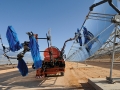 Solar panels being cleaned at the Ain Beni Mathar Integrated Combined Cycle Thermo-Solar Power Plant in Morocco.  World Bank/Dana Smillie