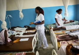 Nurses attending to patients at a hospital in Monrovia, Liberia. Photo credit: Panos/ Robin Hammond