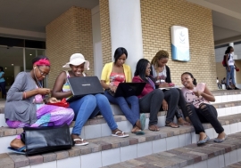 A group of students at North-West University in Gaborone, Botswana.     Panos/ Marc Shoul