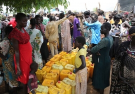 On 14 July 2016, UNICEF using eight tankers, delivered 100,000 litres of water to IDPs in Juba, South Sudan. Photo: UNICEF South Sudan      51  Print  14 July 2016 – The United N