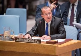 Martin Kobler, Special Representative of the Secretary-General and Head of the UN Support Mission in Libya (UNSMIL), briefs the Security Council. UN Photo/Manuel Elias