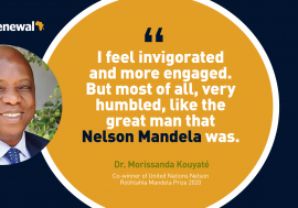Doctor Morissana Kouyaté, Guinea, is co-winner of the 2020 Nelson Mandela Prize