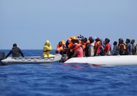 Rescue operations of African migrants carried out in the Channel of Sicily, Italy. Photo: IOM / Malavolta