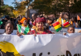 Africans march on New York streets during the African Day Parade. Photo: Alamy /Richard Levine 