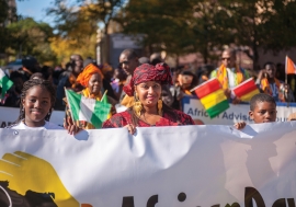 Africans march on New York streets during the African Day Parade. Photo: Alamy /Richard Levine 