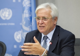 Dr. Joan Clos is the Executive Director of the Nairobi-based United Nations Human Settlements Programme (UN-  Habitat). Photo: UN Photo/Rick Bajornas