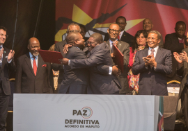 President of the Republic of Mozambique Filipe Jacinto Nyusi and leader of Renamo Ossufo Momade