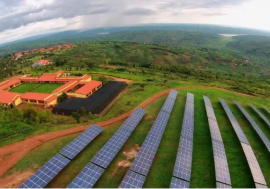 A commercial solar field in Rwanda.