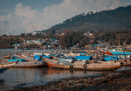 The effect of deforestation on the hills  of Tombo, a coastal fishing town outside of the capital of