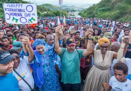 Marche de soutien à la Journée internationale de la femme à Port Moresby en Papouasie-Nouvelle-Guiné