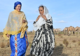 Deputy Secretary-General Amina Mohammed (left) accompanied by President Sahle-Work Zewde of Ethiopia