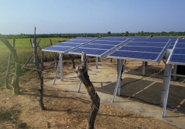 Solar panels on a farm in Mali.