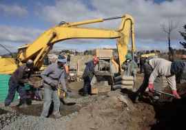 Construction du système de prise d'eau de Maseru Maqalika au Lesotho.