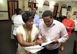 Attendees at an FAO sub-regional training workshop on gender and livestock in Harare, Zimbabwe.  