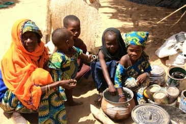 A family in Diffa, Niger, after fleeing violence in northern Nigeria. Photo: OCHA/Franck Kuwonu