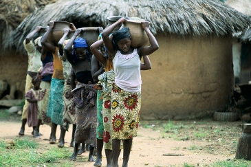 Young women and girls carry water in Nigeria.