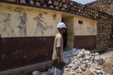 Inspection of rehabilitation work being undertaken by MINUSCA at the Ngaragba prison in Bangui, the Central African Republic (CAR) capital. 