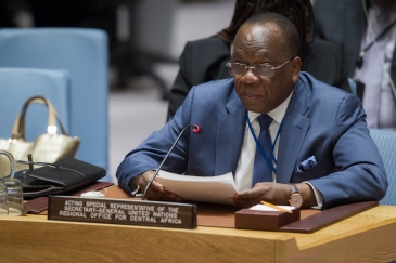 Le Représentant spécial du Secrétaire général pour l’Afrique centrale, François Louncény Fall, devant le Conseil de sécurité, en décembre 2016. Photo ONU