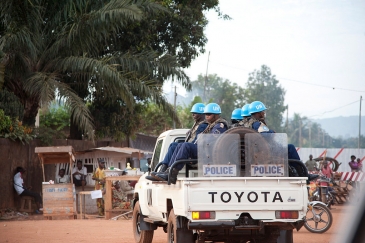MINUSCA, the UN Multidimensional Integrated Stabilization Mission in the Central African Republic (CAR), on patrol in the capital Bangui. UN Photo/Catianne Tijerina