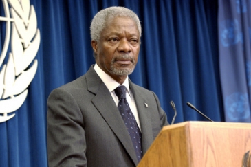 Secretary-General Kofi Annan answers journalists' questions on his proposals to reform the UN, presented to the General Assembly on 16 July.