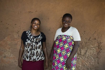 Josephine Servis (Right) fled violence in the Central African Republic and is staying with Blandine Ngeki (Left) in Zongo, Democratic Republic of Congo.